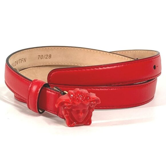 Versace Belt Medusa Logo Leather Red main image 6